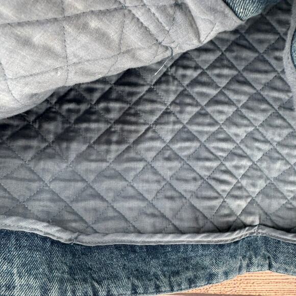 Avec Les Filles Maura Bow Tie Quilted Denim Jacket Womens Small Blue Medium Wash - Picture 7 of 14